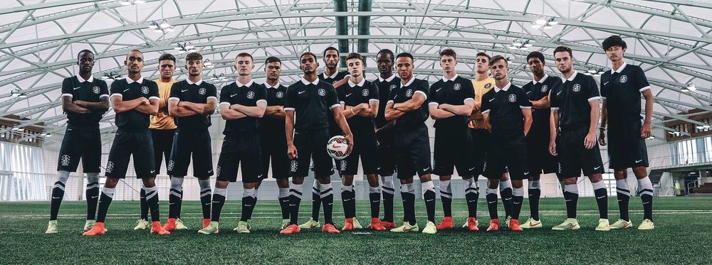 Soccer squad on the field